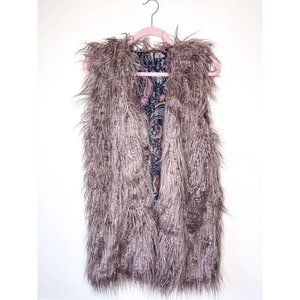 Free People Starlight Textured Mongolian Faux Fur Vest